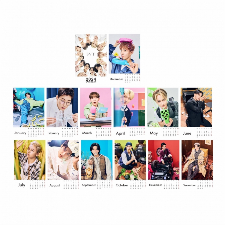 SVT Korean celebrities 2024 Calendar 11x18.5cm 120g  price for 5 pcs