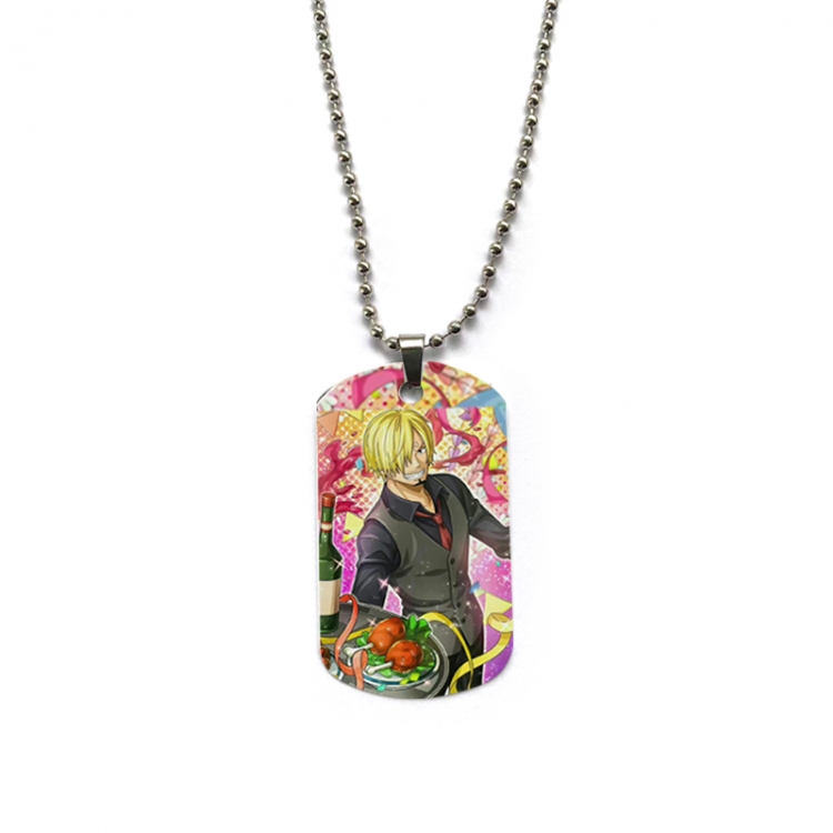 One Piece Anime double-sided full color printed military brand necklace price for 5 pcs