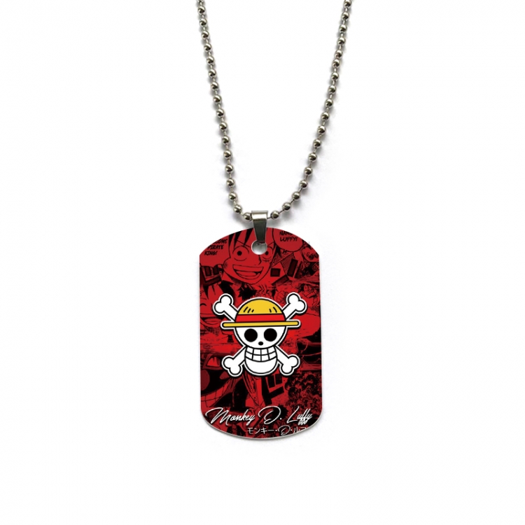 One Piece Anime double-sided full color printed military brand necklace price for 5 pcs