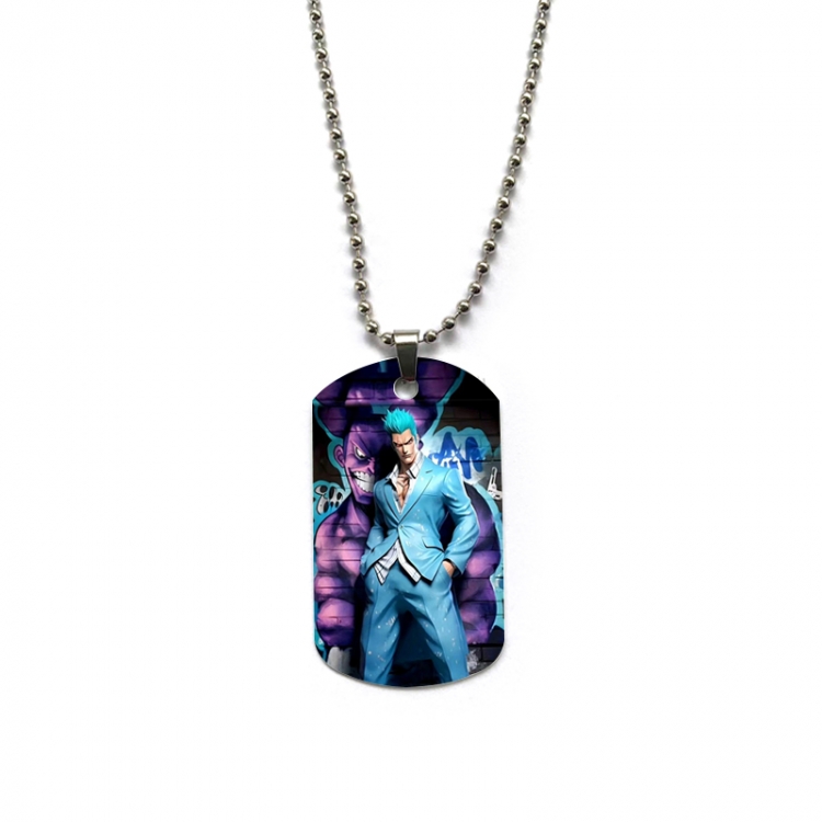 One Piece Anime double-sided full color printed military brand necklace price for 5 pcs