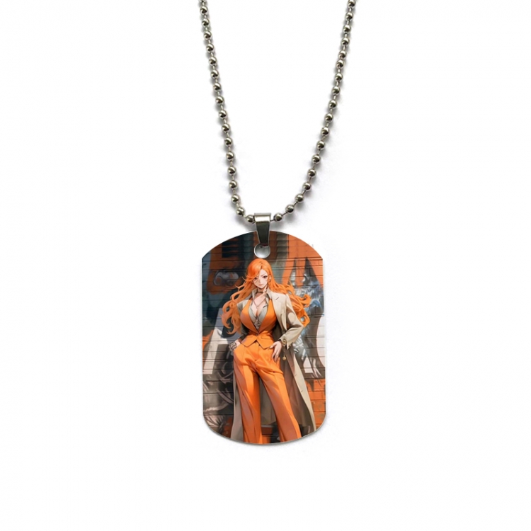 One Piece Anime double-sided full color printed military brand necklace price for 5 pcs