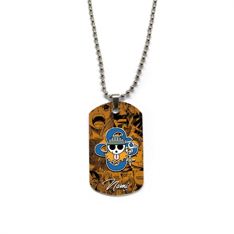 One Piece Anime double-sided full color printed military brand necklace price for 5 pcs