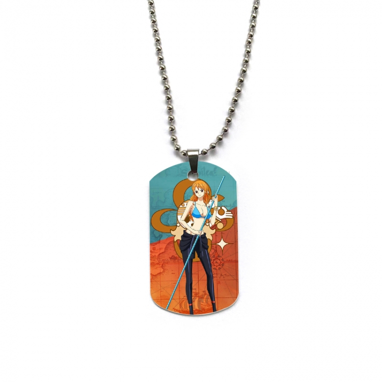 One Piece Anime double-sided full color printed military brand necklace price for 5 pcs