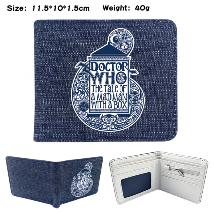 Doctor Who Anime denim folding full-color wallet 11.5X10X1.5CM