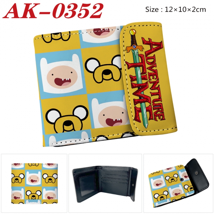 Adventure Time with Anime PU leather full color buckle 20% off wallet 12X10X2CM