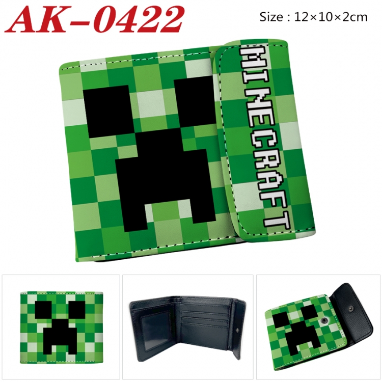 Minecraft Anime PU leather full color buckle 20% off wallet 12X10X2CM