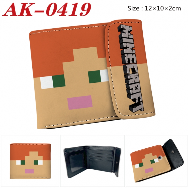 Minecraft Anime PU leather full color buckle 20% off wallet 12X10X2CM