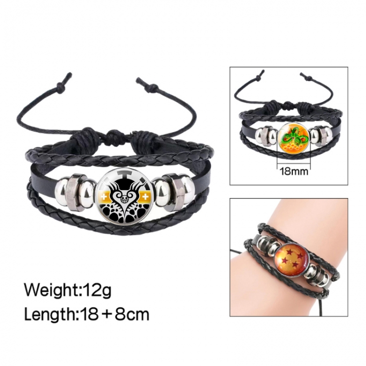 One Piece Anime peripheral crystal leather rope bracelet price for 5 pcs 