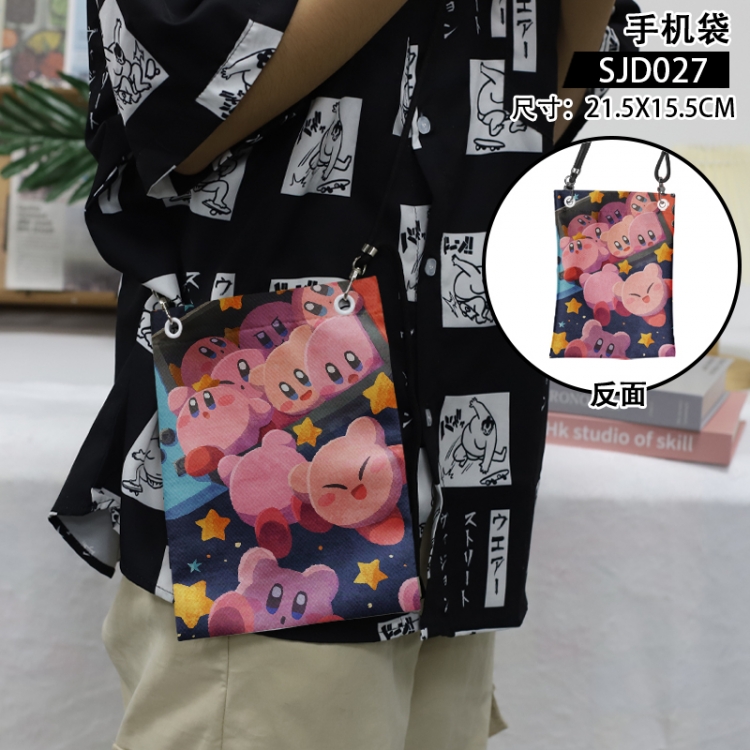 Kirby Anime mobile phone bag diagonal cross bag 21.5x15.5cm