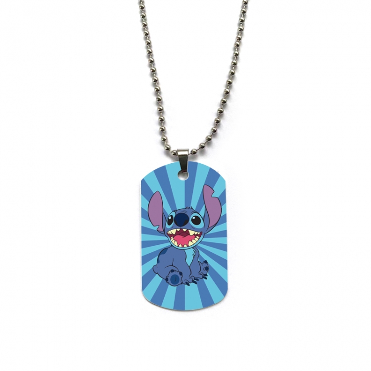  Lilo & Stitch Anime double-sided full color printed military brand necklace price for 5 pcs