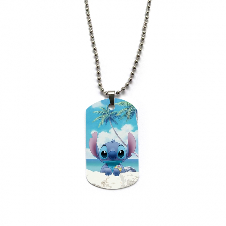  Lilo & Stitch Anime double-sided full color printed military brand necklace price for 5 pcs