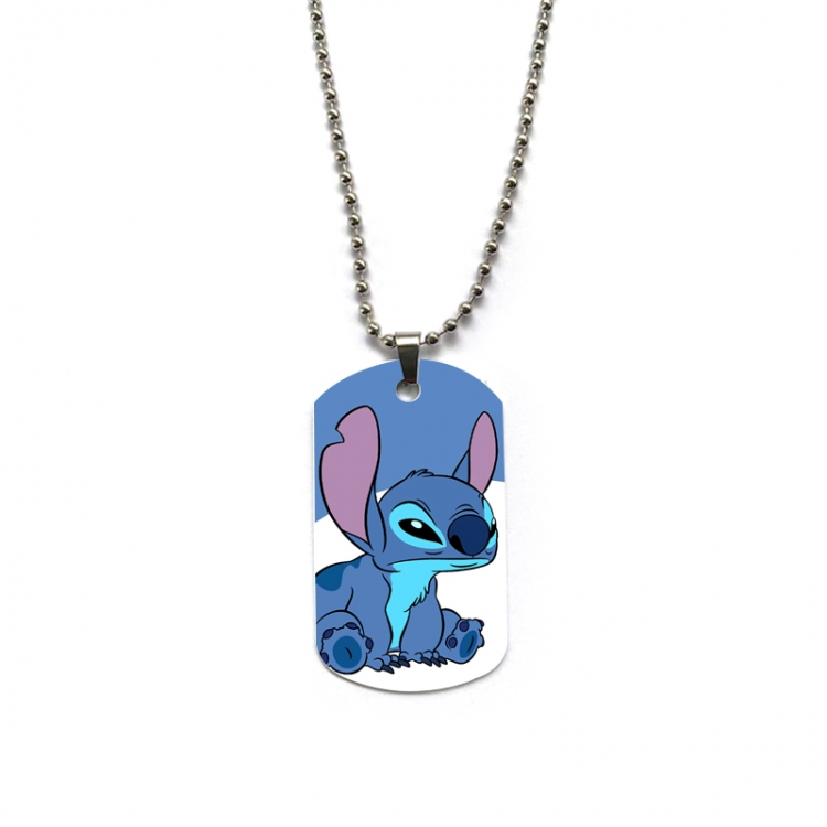  Lilo & Stitch Anime double-sided full color printed military brand necklace price for 5 pcs