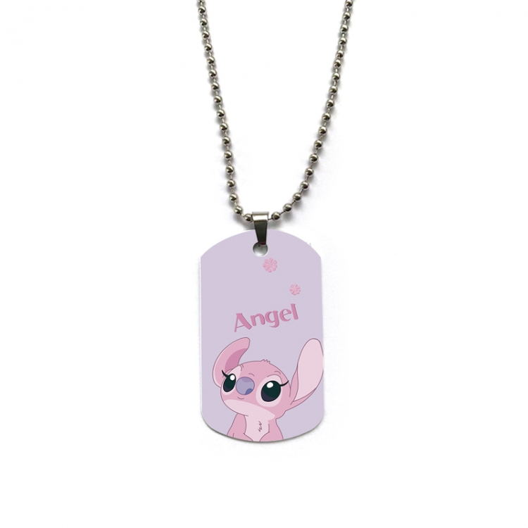  Lilo & Stitch Anime double-sided full color printed military brand necklace price for 5 pcs