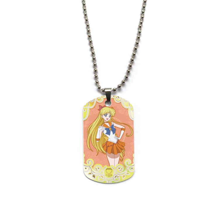 sailormoon Anime double-sided full color printed military brand necklace price for 5 pcs