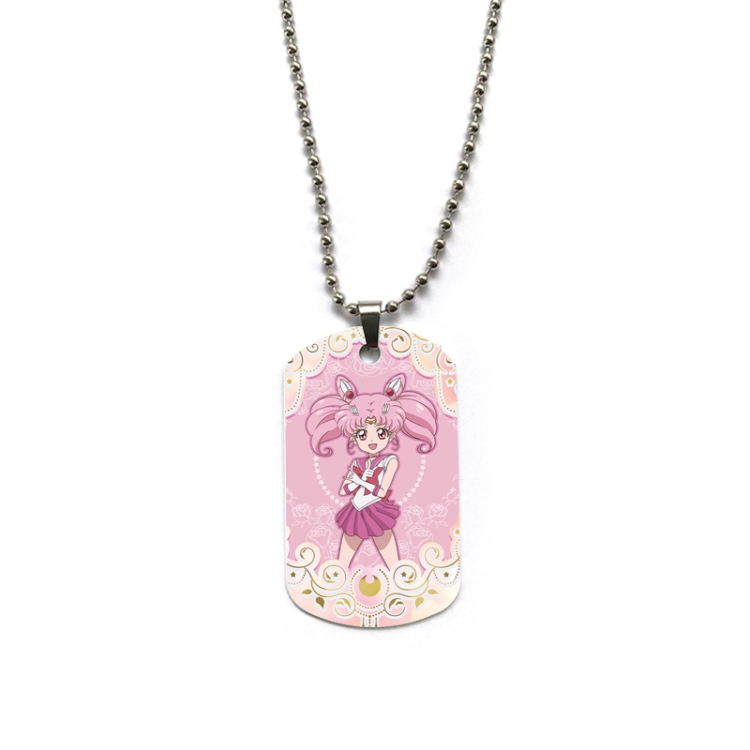 sailormoon Anime double-sided full color printed military brand necklace price for 5 pcs