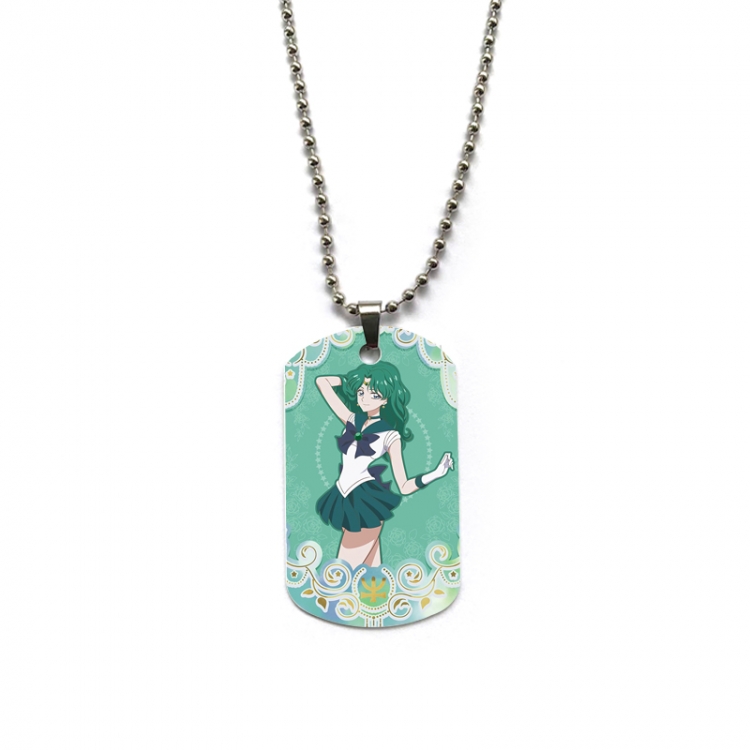 sailormoon Anime double-sided full color printed military brand necklace price for 5 pcs