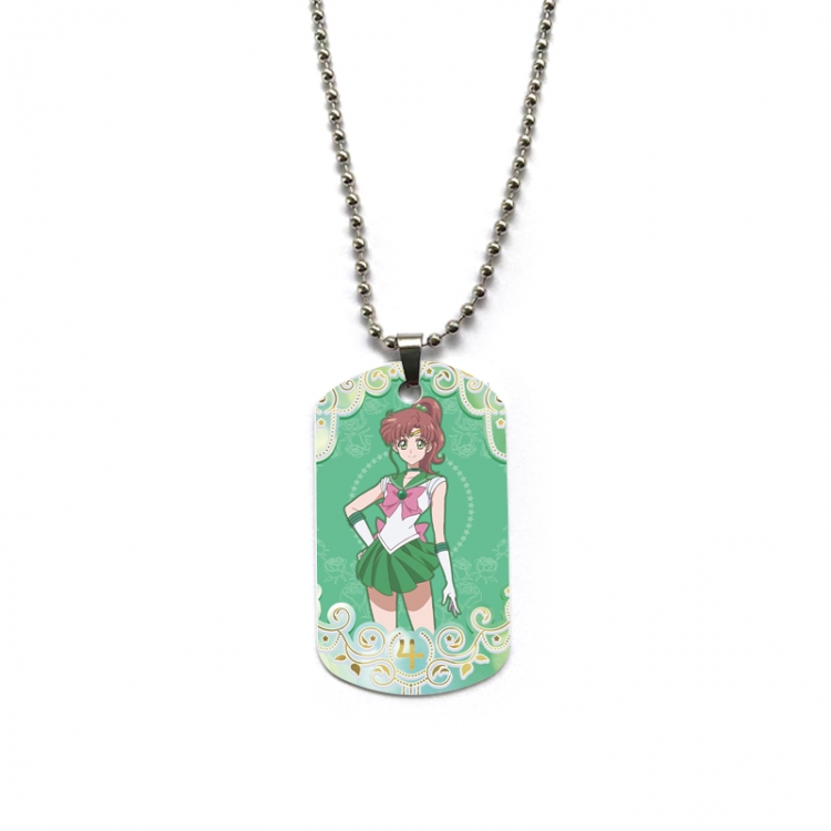 sailormoon Anime double-sided full color printed military brand necklace price for 5 pcs