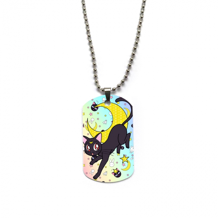 sailormoon Anime double-sided full color printed military brand necklace price for 5 pcs