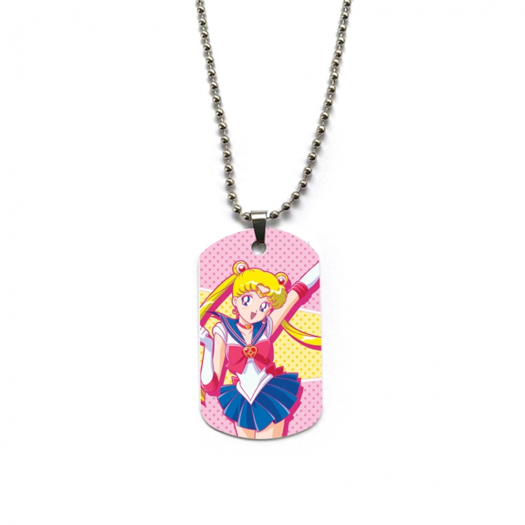 sailormoon Anime double-sided full color printed military brand necklace price for 5 pcs