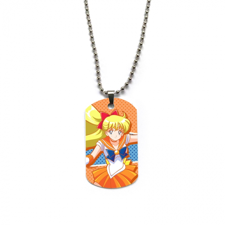 sailormoon Anime double-sided full color printed military brand necklace price for 5 pcs