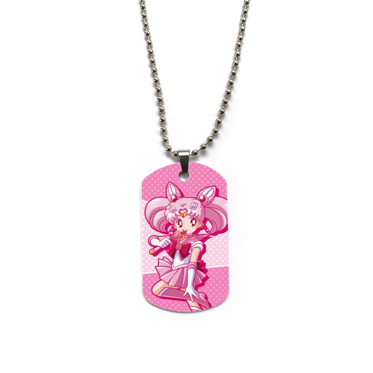 sailormoon Anime double-sided full color printed military brand necklace price for 5 pcs