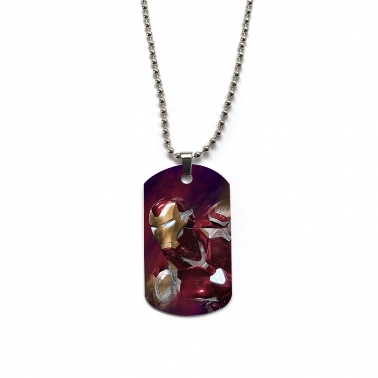 Iron Man Anime double-sided full color printed military brand necklace price for 5 pcs