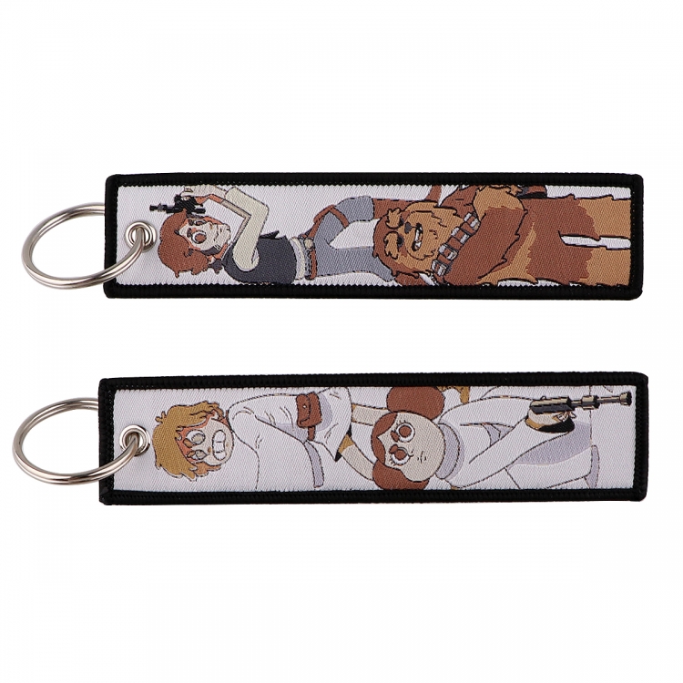 Star Wars Double sided color woven label keychain with thickened hanging rope 13x3cm 10G price for 5 pcs