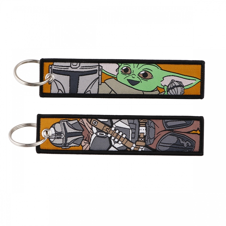 Star Wars Double sided color woven label keychain with thickened hanging rope 13x3cm 10G price for 5 pcs