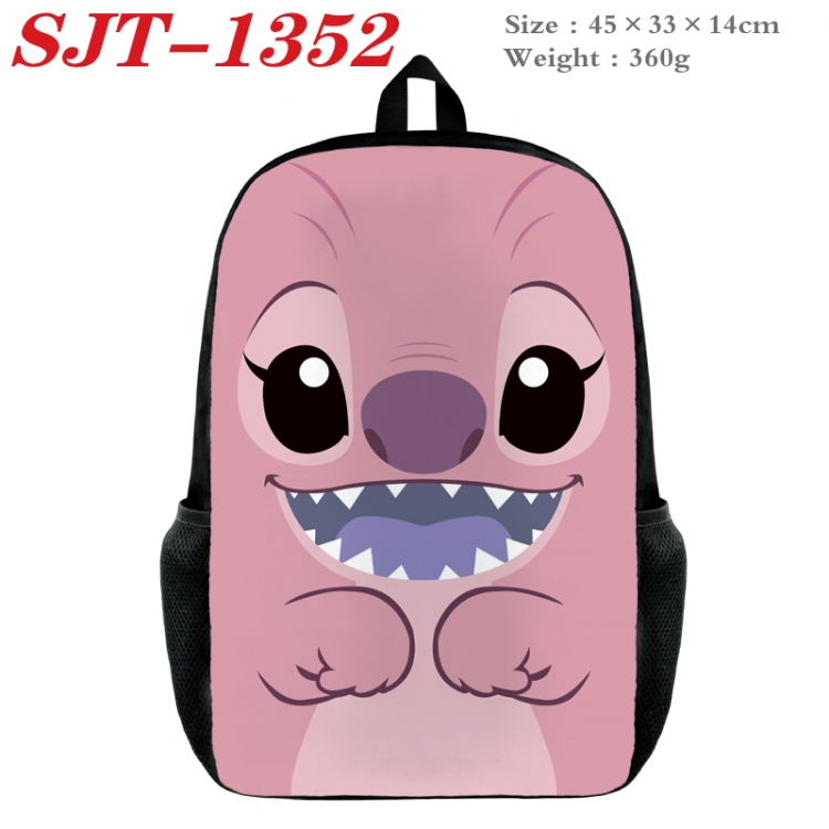 Lilo & Stitch Anime nylon canvas backpack student backpack 45x33x14cm