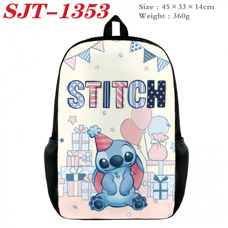 Lilo & Stitch Anime nylon canvas backpack student backpack 45x33x14cm