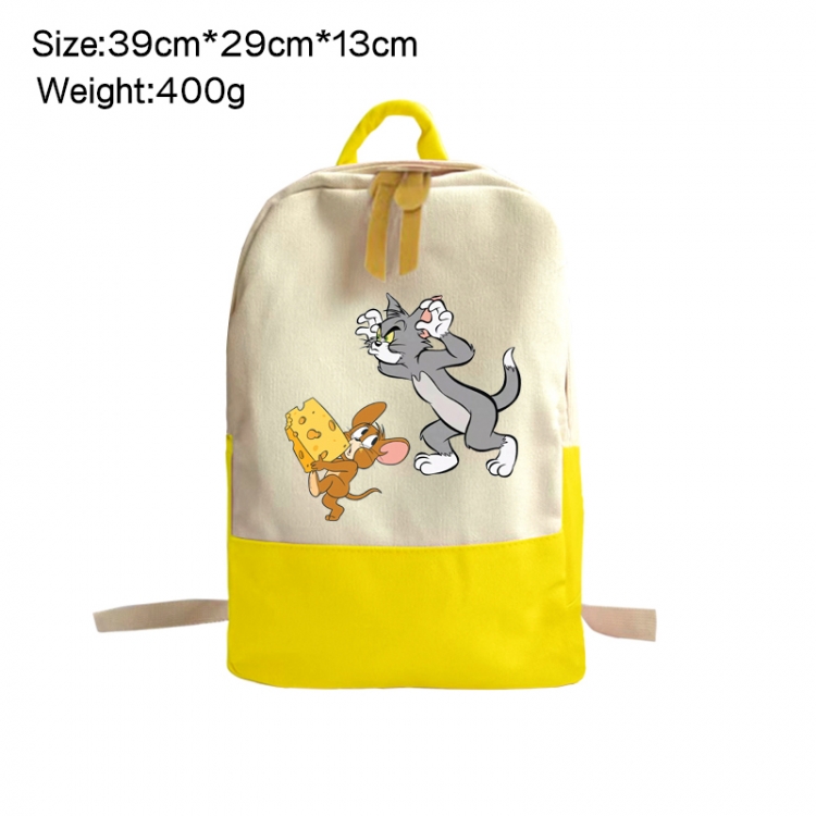 Tom and Jerry Anime Surrounding Canvas Colorful Backpack 39x29x13cm