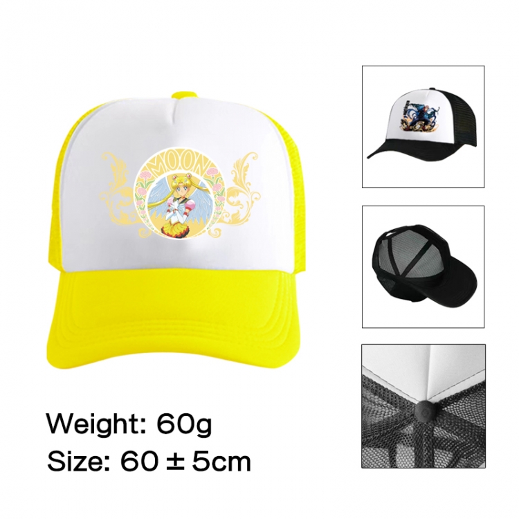 sailormoon Anime peripheral color printed mesh cap baseball cap size 60 ± 5cm