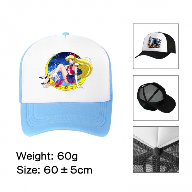 sailormoon Anime peripheral color printed mesh cap baseball cap size 60 ± 5cm