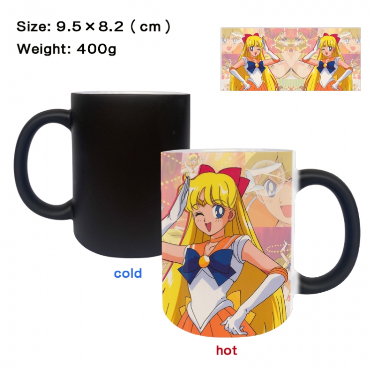 sailormoon Anime peripherals color changing ceramic cup tea cup mug 9.5X8.2cm