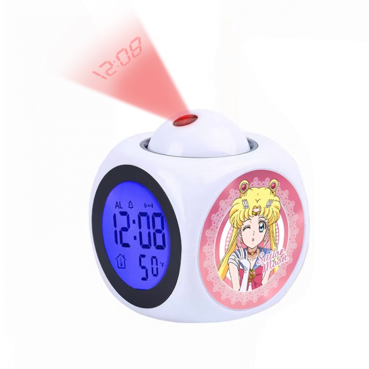 sailormoon Anime projection alarm clock electronic clock 8x8x10cm