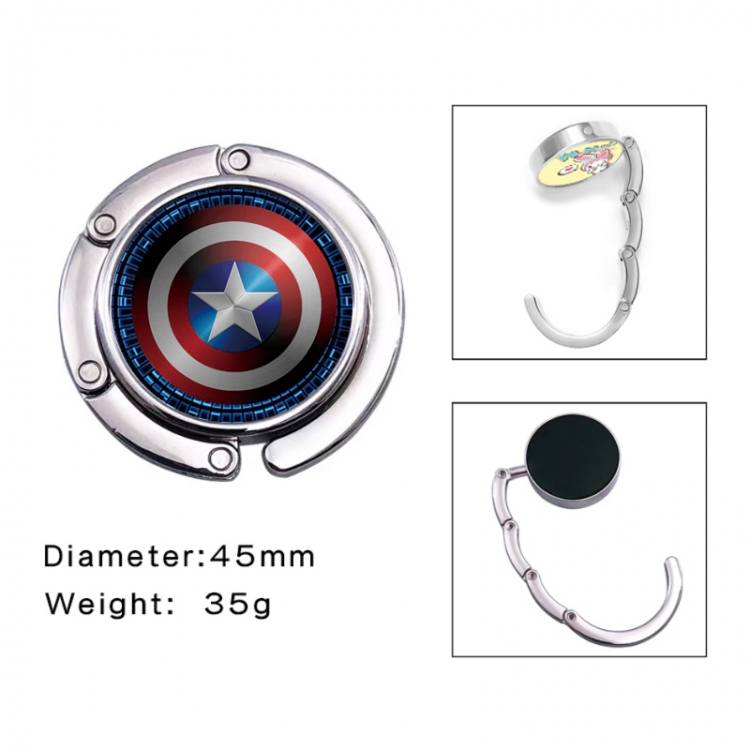 Captain America Anime folding bag hanger table edge bag hook 45mm