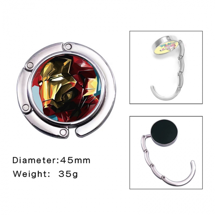 Iron Man Anime folding bag hanger table edge bag hook 45mm