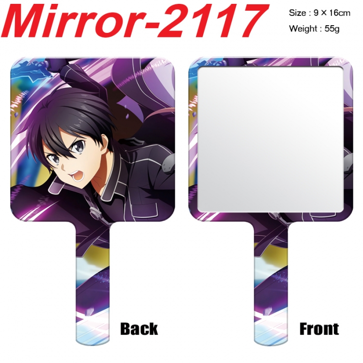 Sword Art Online Anime peripheral UV printing handle small mirror portable makeup mirror 9x16cm