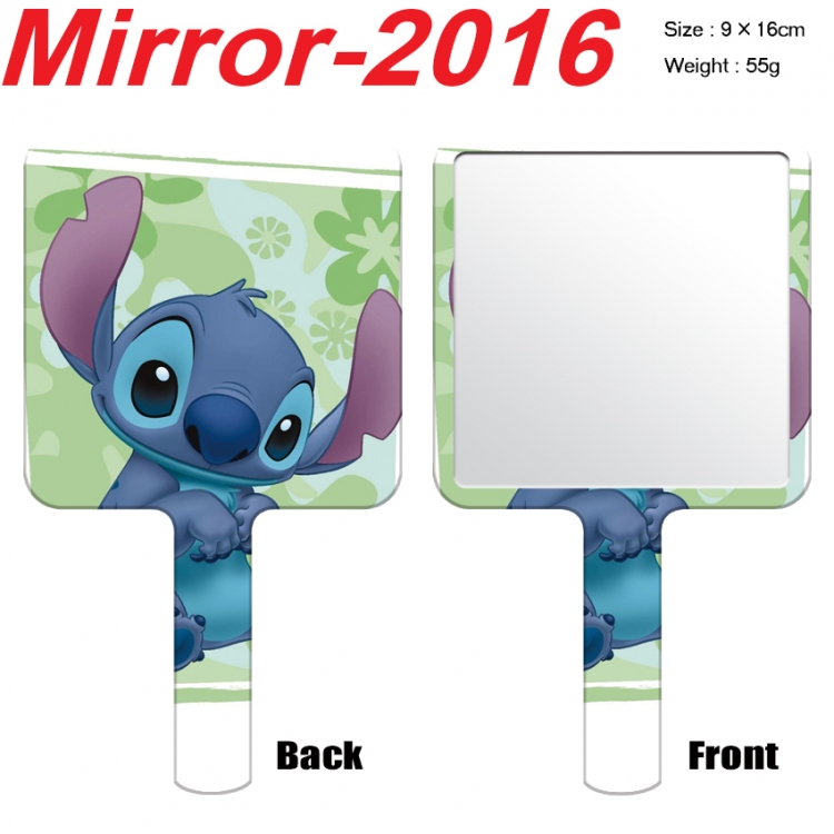 Lilo & Stitch Anime peripheral UV printing handle small mirror portable makeup mirror 9x16cm