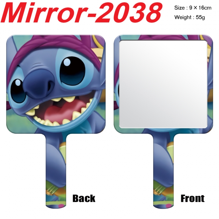 Lilo & Stitch Anime peripheral UV printing handle small mirror portable makeup mirror 9x16cm