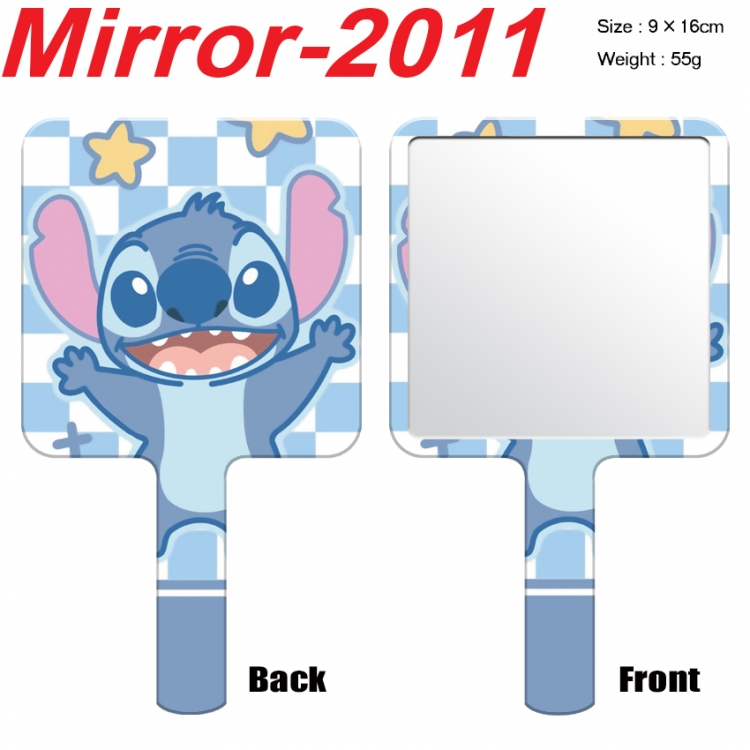 Lilo & Stitch Anime peripheral UV printing handle small mirror portable makeup mirror 9x16cm