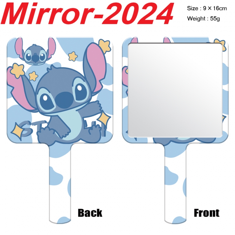 Lilo & Stitch Anime peripheral UV printing handle small mirror portable makeup mirror 9x16cm