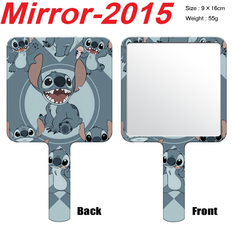 Lilo & Stitch Anime peripheral UV printing handle small mirror portable makeup mirror 9x16cm