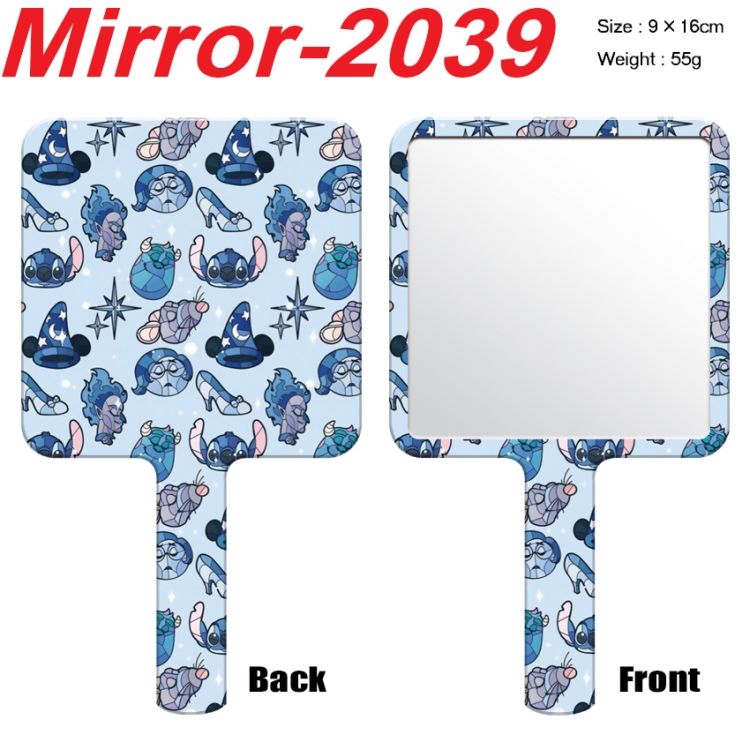 Lilo & Stitch Anime peripheral UV printing handle small mirror portable makeup mirror 9x16cm