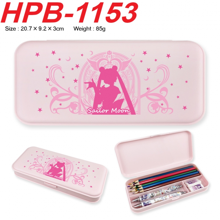 sailormoon Anime peripheral square UV printed PE material stationery box 20.7X9.2X3CM