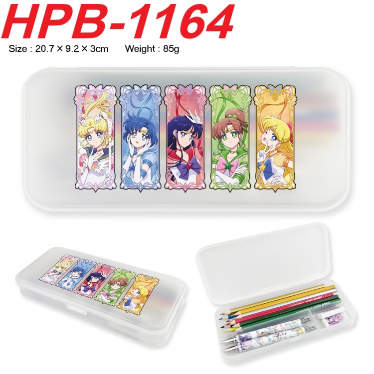 sailormoon Anime peripheral square UV printed PE material stationery box 20.7X9.2X3CM