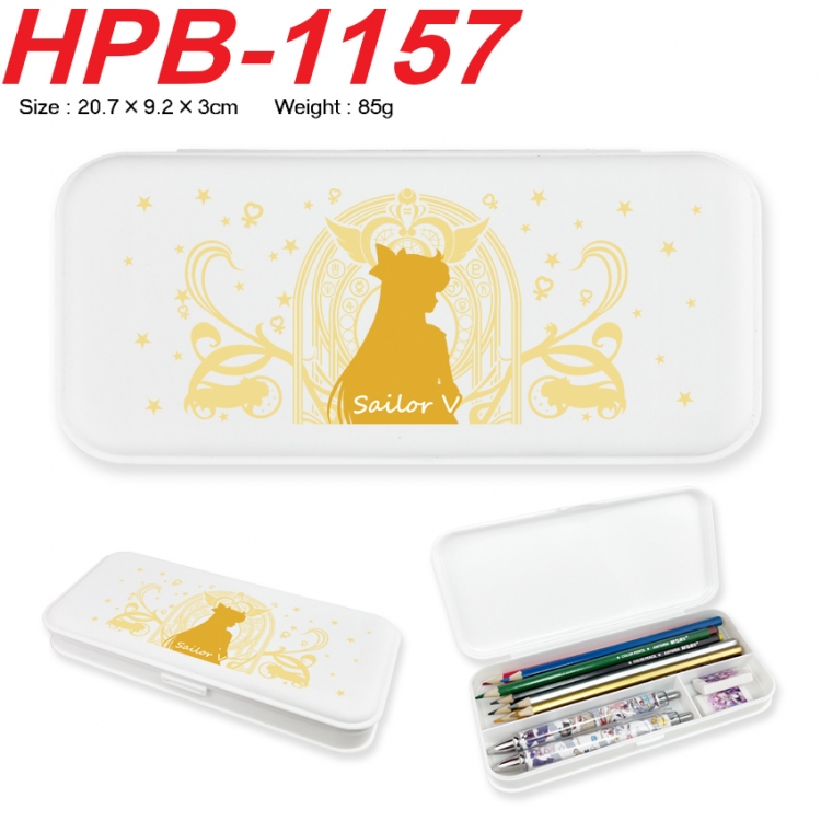 sailormoon Anime peripheral square UV printed PE material stationery box 20.7X9.2X3CM