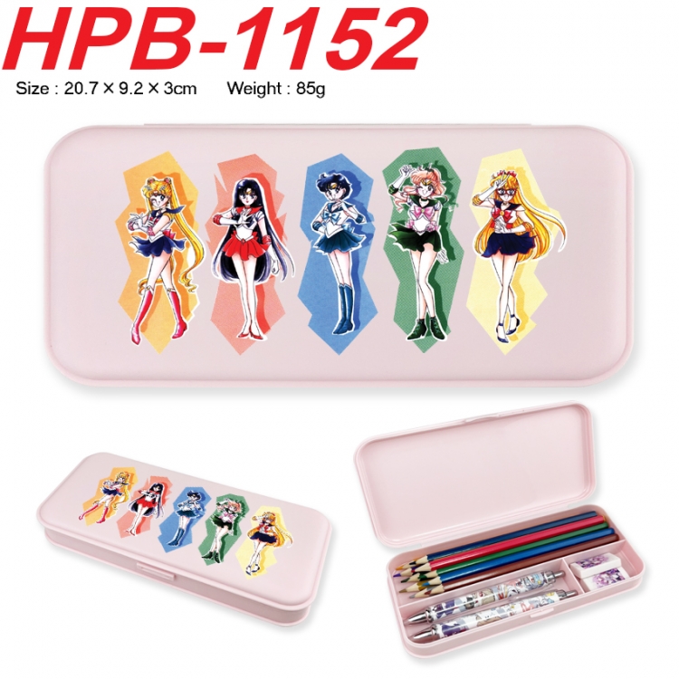 sailormoon Anime peripheral square UV printed PE material stationery box 20.7X9.2X3CM