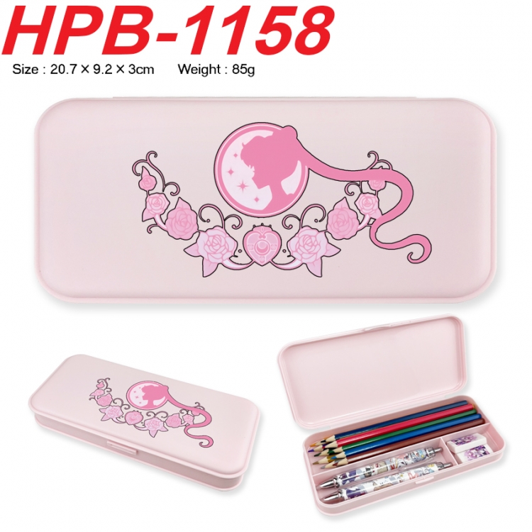 sailormoon Anime peripheral square UV printed PE material stationery box 20.7X9.2X3CM