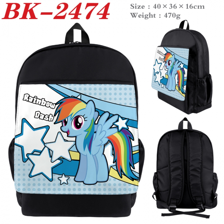 My Little Pony Waterproof nylon canvas flip color picture backpack 40X36X16CM